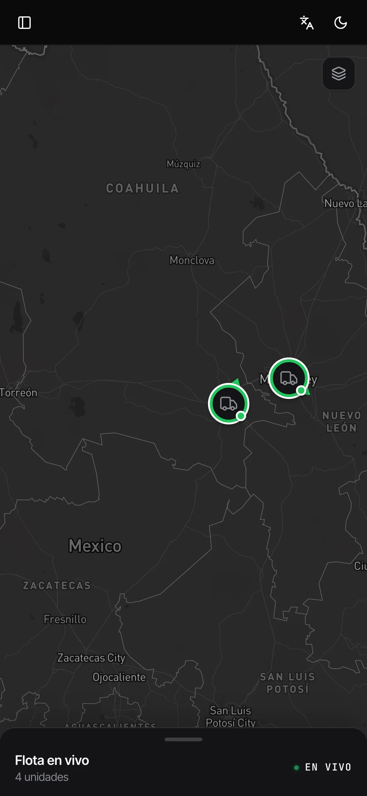 Seguimiento de Fleety en la pantalla de un teléfono